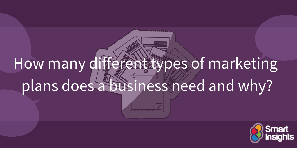 How many different types of marketing plans does a business need and why?